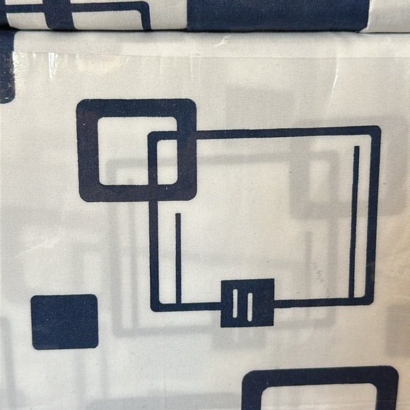 Traditionall at Home 6pc Queen Sheet Set Blue Abstract Squares - Picture 4 of 7